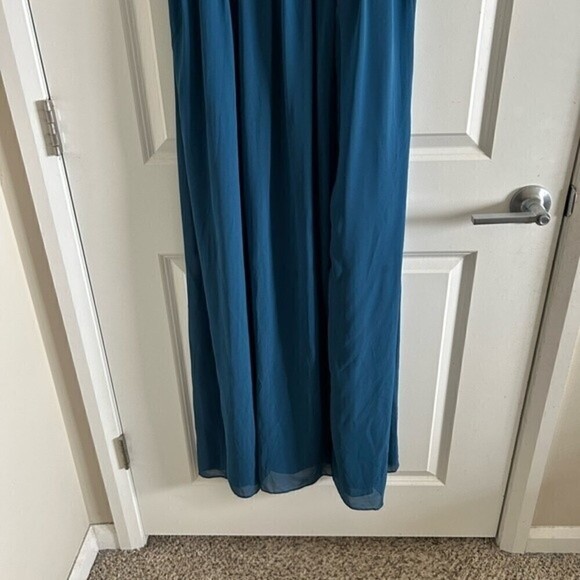Nwt ModCloth Embracing Grace Peacock Blue Maxi Bridesmaid Formal Dress… - Picture 3 of 10